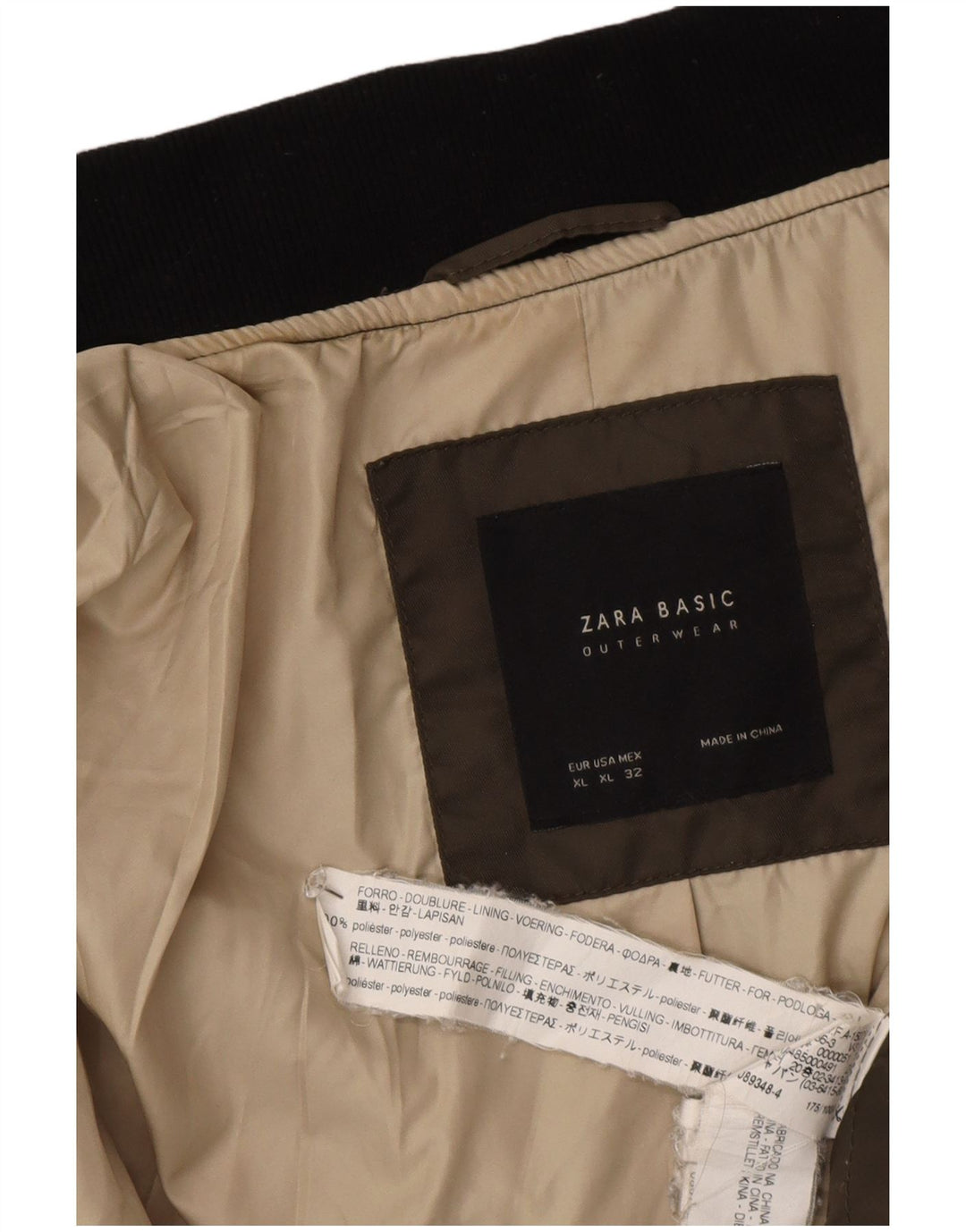 Giubbotto bomber da uomo Zara UK 42 XL Poliestere color block kaki