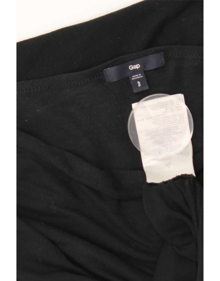 Gap Top da donna con collo basso e maniche lunghe UK 10 Small Lyocell nero