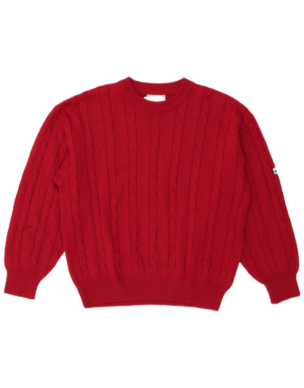 Maglione Navigare da uomo girocollo in lana bordeaux medio