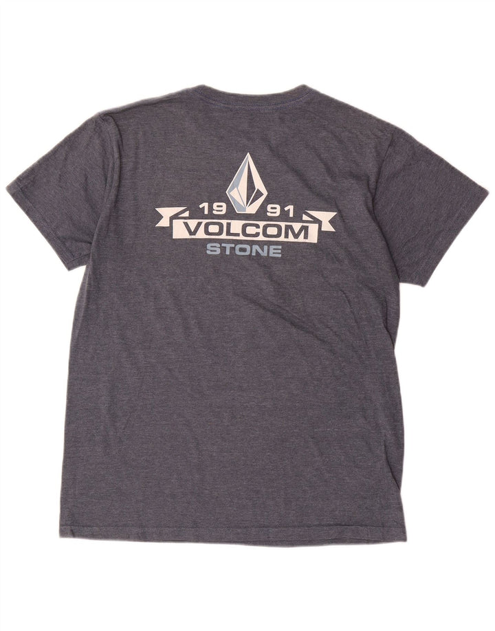 T-shirt grafica da uomo Volcom Top in cotone blu navy medio