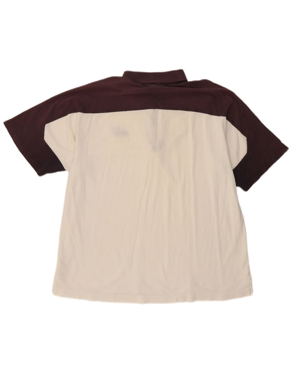 Polo PUMA da uomo XL in cotone color block bianco