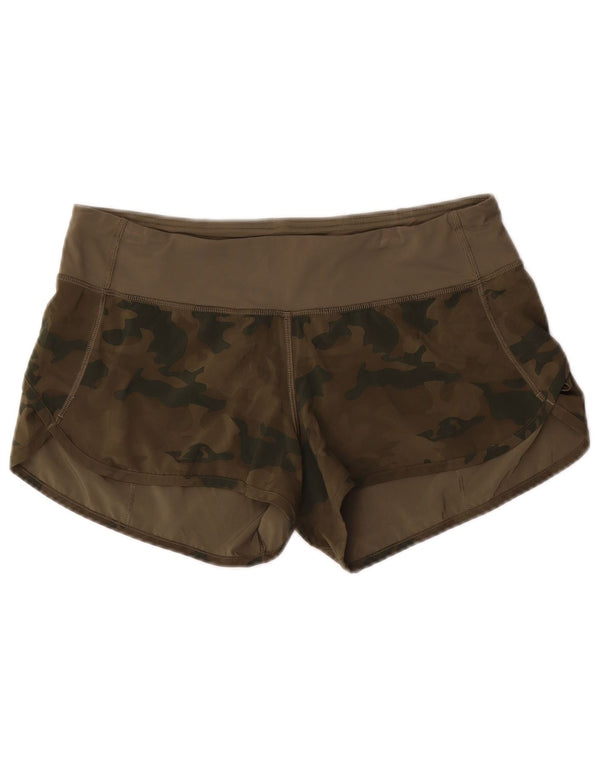 Pantaloncini sportivi da donna LULULEMON UK 8 Small Poliestere mimetico kaki