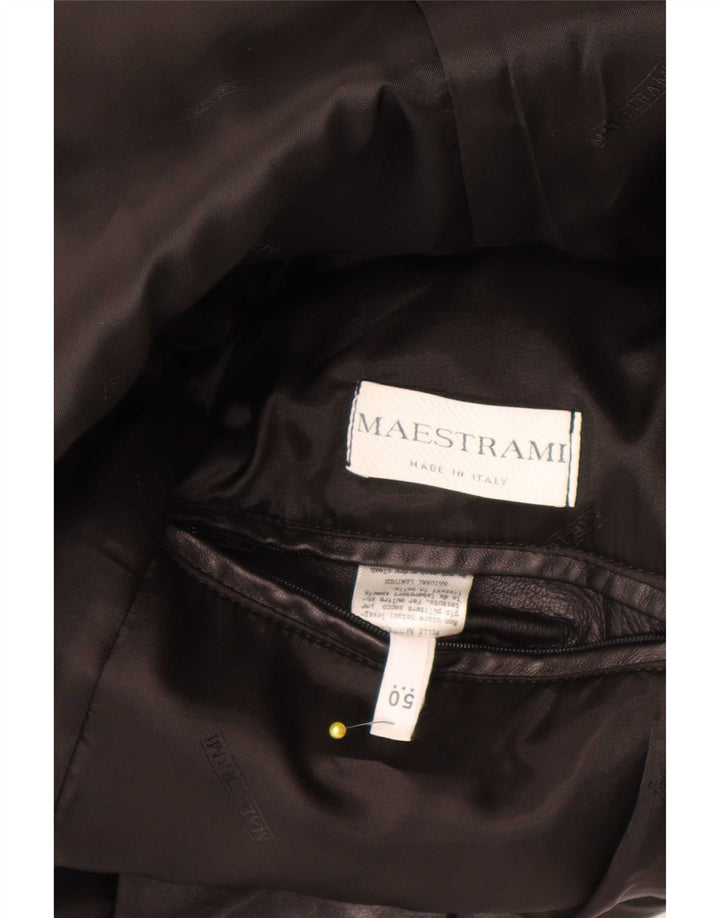 Cappotto in Pelle Uomo Maestrami IT 50 Large Nero