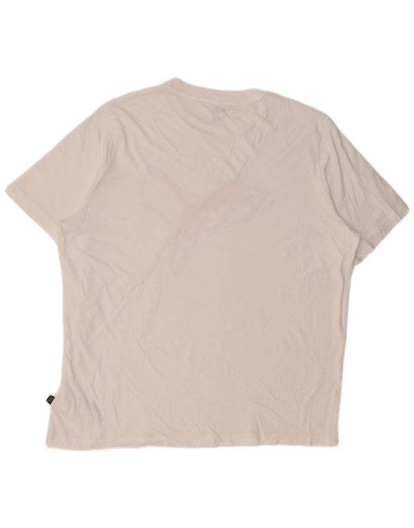 T-shirt grafica da uomo Puma Top XL in cotone bianco
