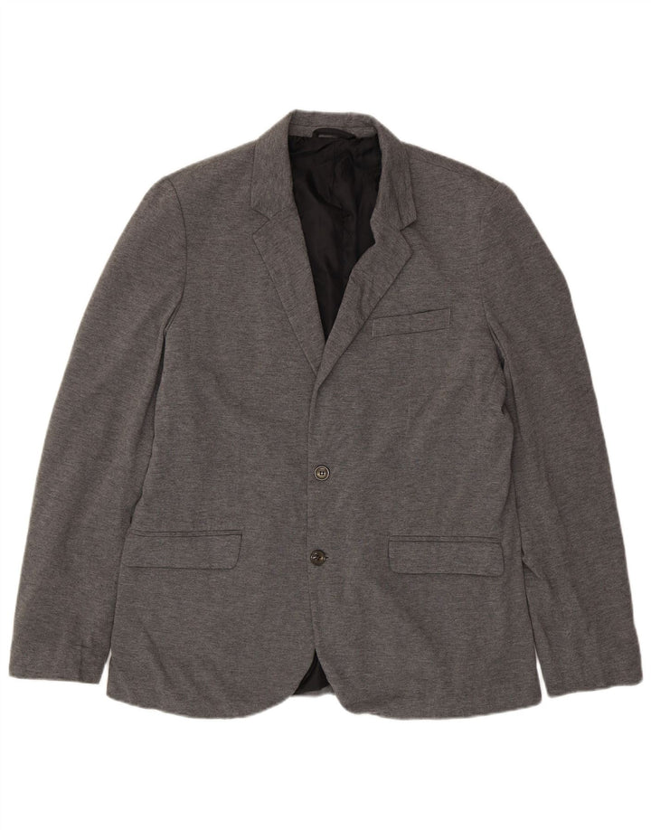 Zara Giacca blazer a 2 bottoni da uomo UK 44 2XL Grigio Poliestere