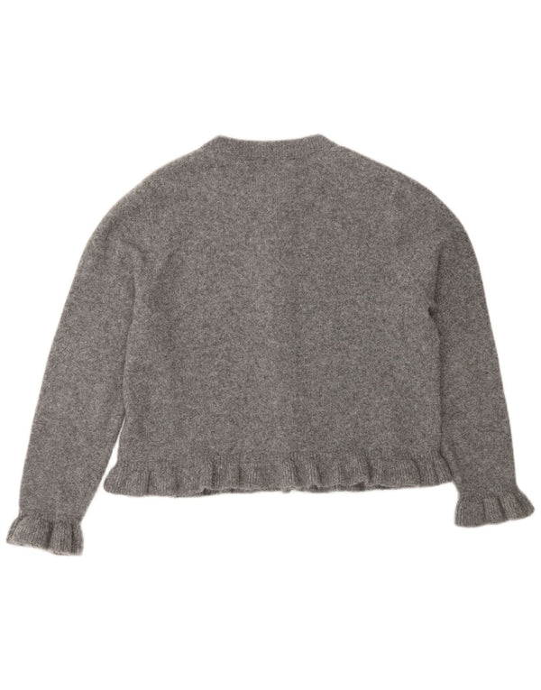 Maglione cardigan da donna Zara UK 16 grande poliestere grigio