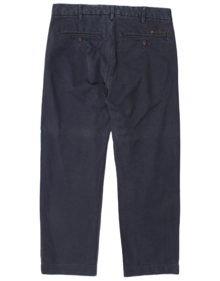 MARLBORO CLASSICS Pantaloni chino dritti da uomo W33 L28 cotone blu navy