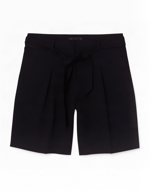 Pantaloncini chino a vita alta da donna Marks & Spencer UK 8 piccoli W27 blu navy