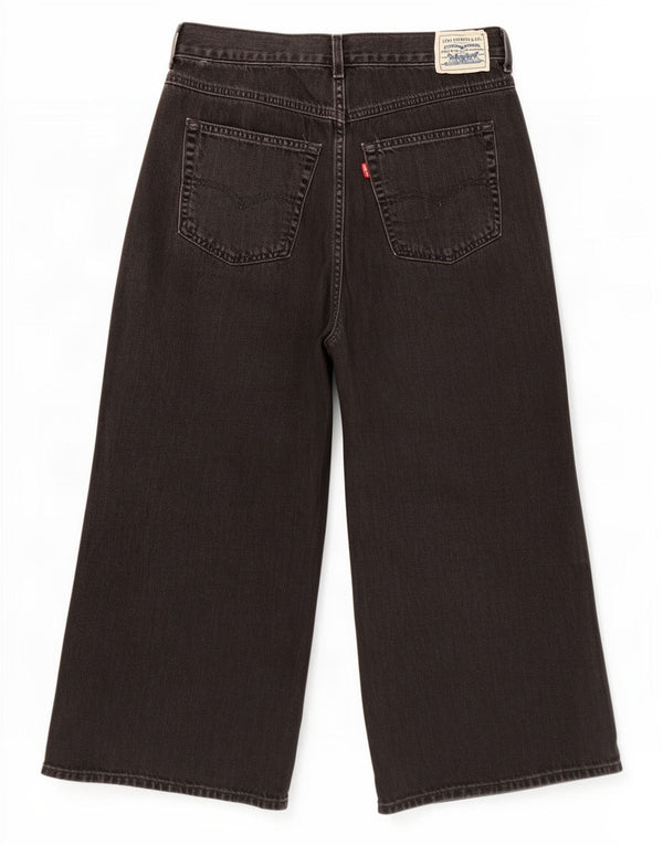 Jeans Levi's da donna a gamba larga a vita alta W30 L26 cotone nero