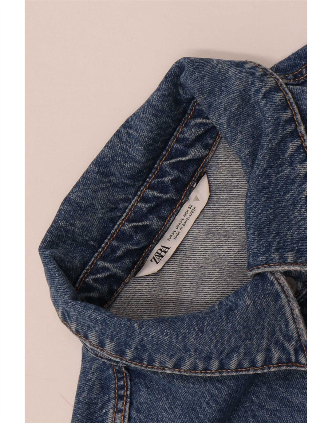 Camicia in denim oversize asimmetrica da donna Zara UK 18 XL Blu