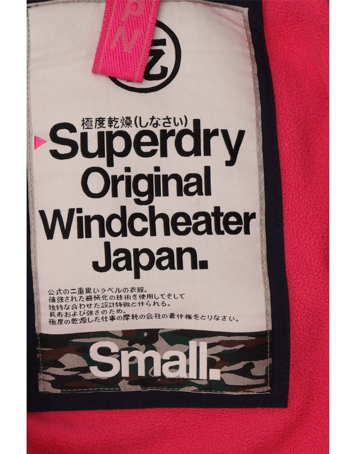 Giacca a vento con cappuccio da donna Superdry Windcheater UK 10 Small Blu Navy