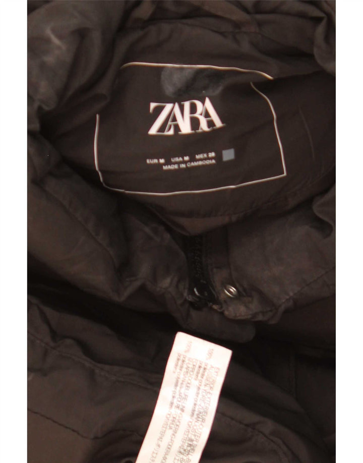 Gilet imbottito oversize da donna Zara UK 14 medio nero poliestere