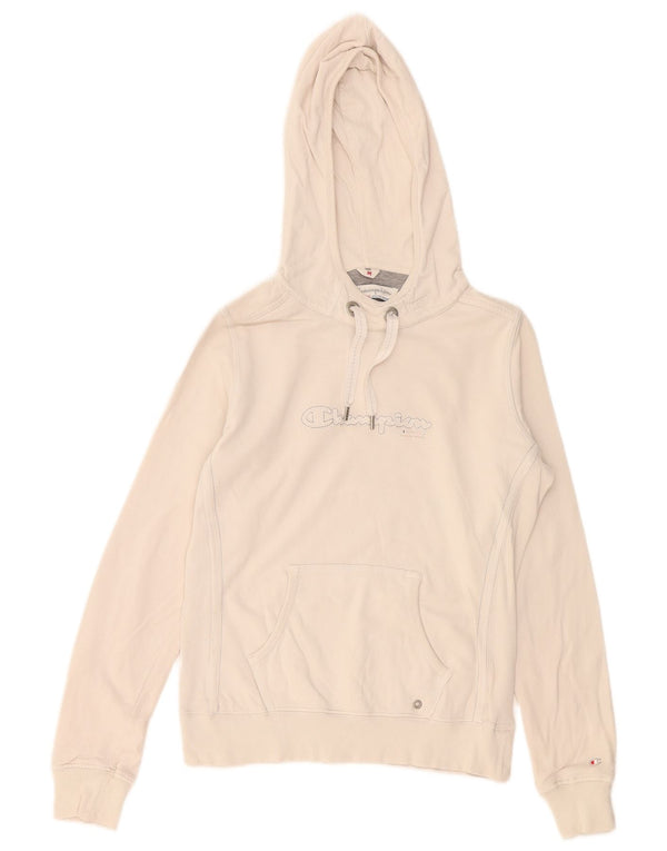 Felpa grafica con cappuccio da donna Champion UK 14 Cotone bianco medio