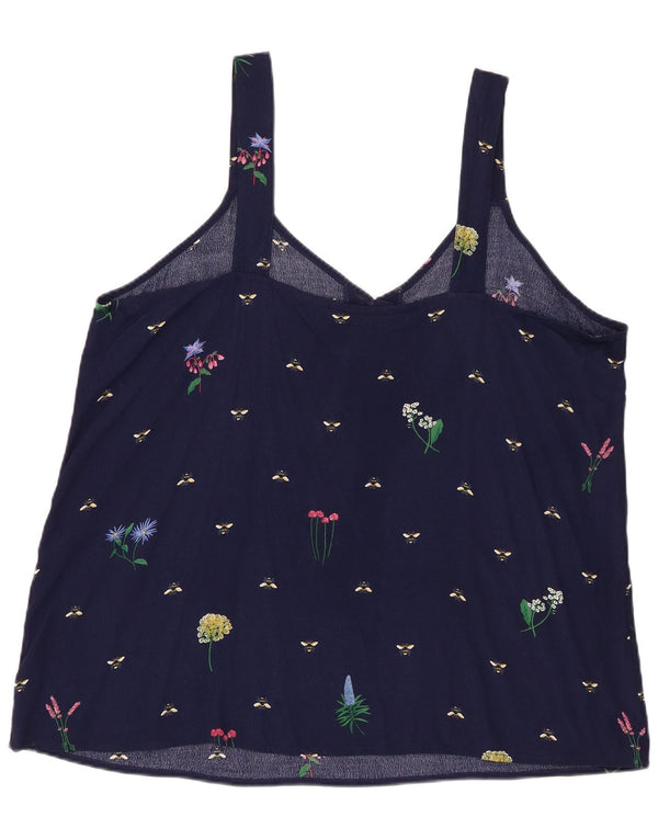 Joules Canottiera da donna con motivo astratto UK 20 2XL Viscosa blu navy