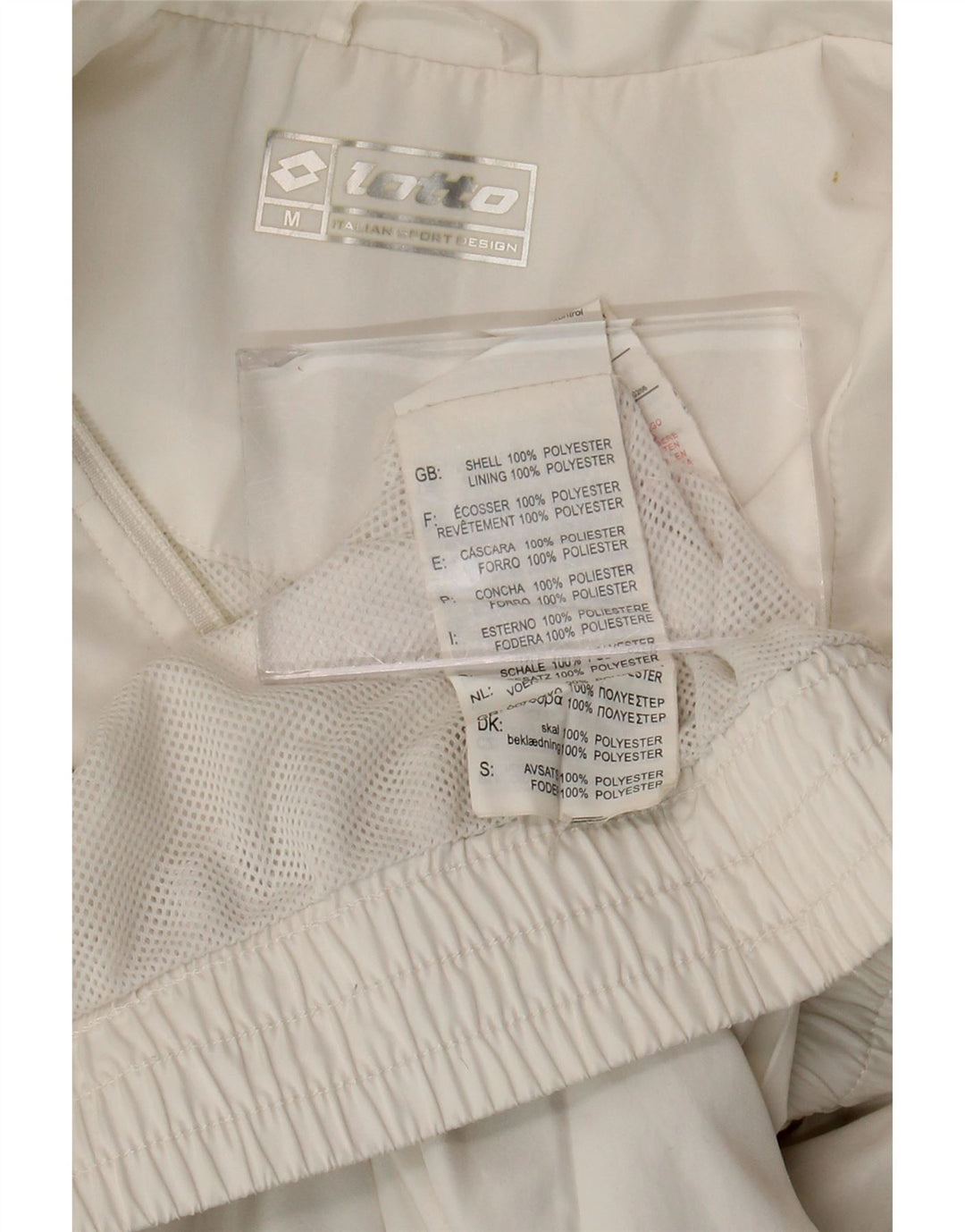 Giacca da tuta da uomo Lotto in poliestere bianco medio