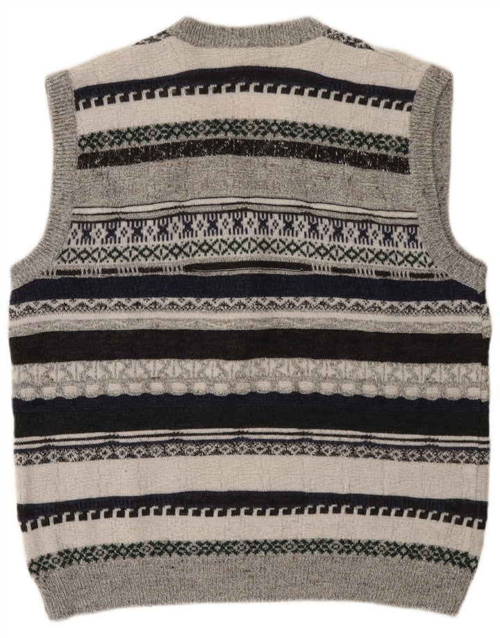 Canotta da uomo VINTAGE canotta in poliacrilico a righe grigio medio