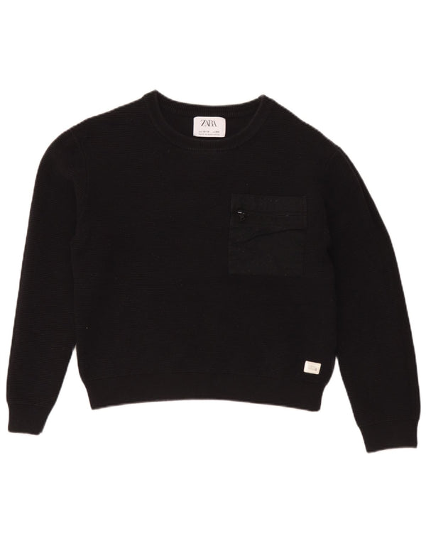 Maglione girocollo da bambino Zara 13-14 anni in cotone nero