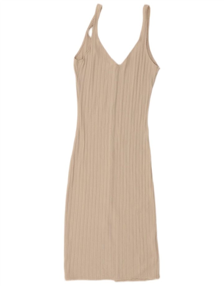 Abito sottoveste Zara da donna UK 10 piccolo in viscosa beige