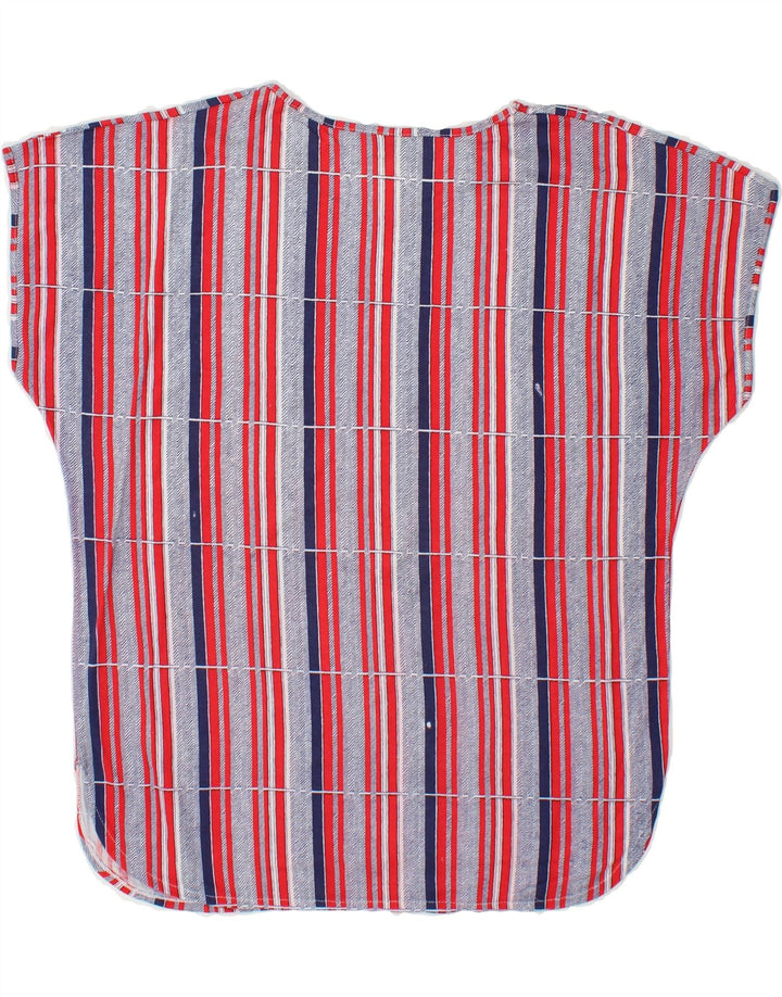 CAPRICE Womens Tunic Top UK 14 Medium Multicoloured Striped Cotton Vintage Caprice and Second-Hand Caprice from Messina Hembry 
