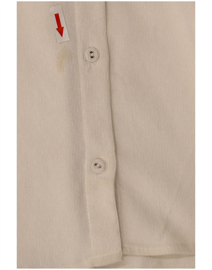 Camicia Zara da donna in velluto a coste oversize UK 10 Small Poliestere bianco