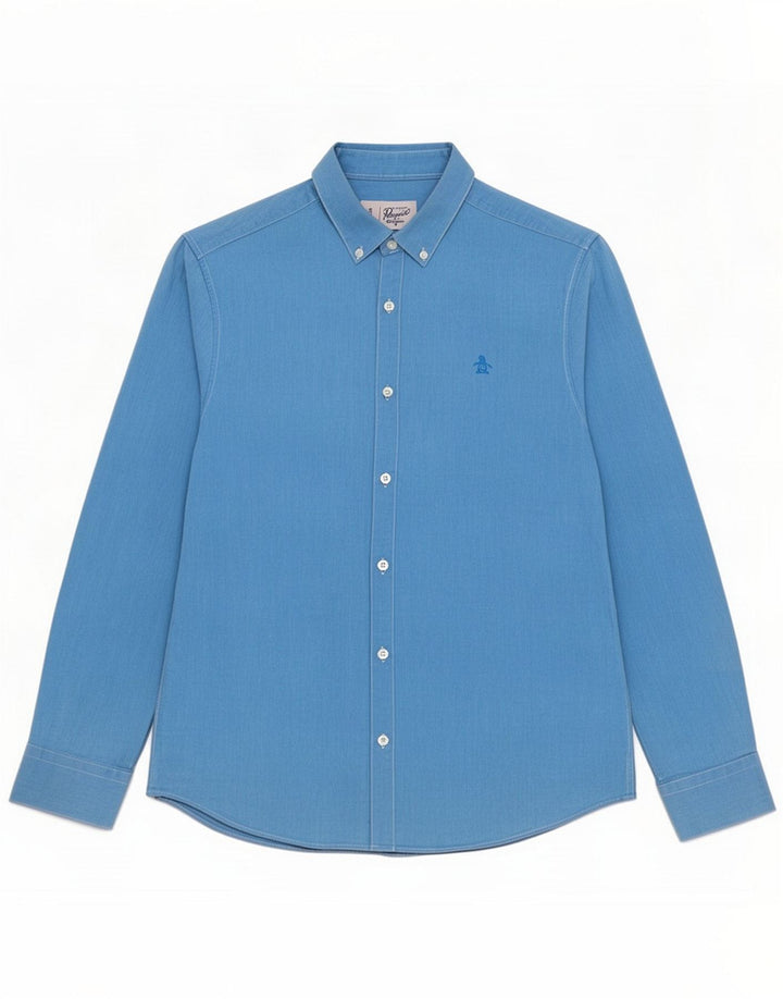 Camicia da uomo Penguin Blu medio Cotone