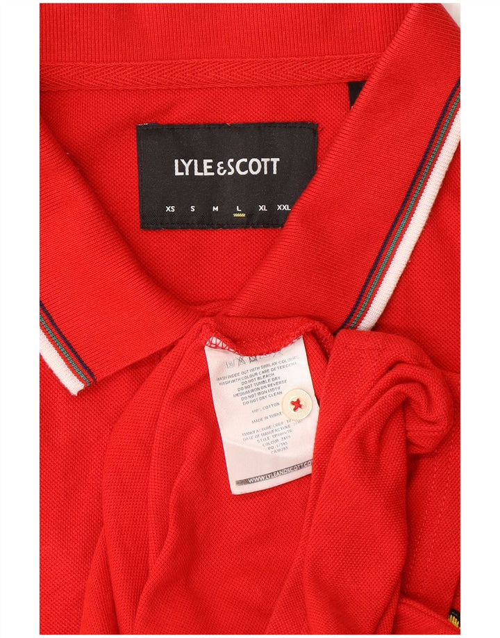Polo da uomo Lyle & Scott grande rossa in cotone