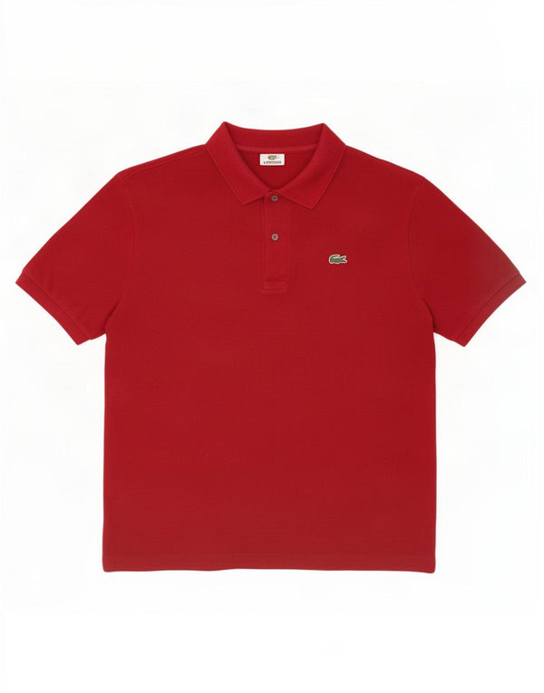 Polo da uomo Lacoste taglia 6 XL in cotone rosso