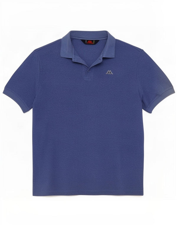 Polo da uomo Kappa in cotone blu medio