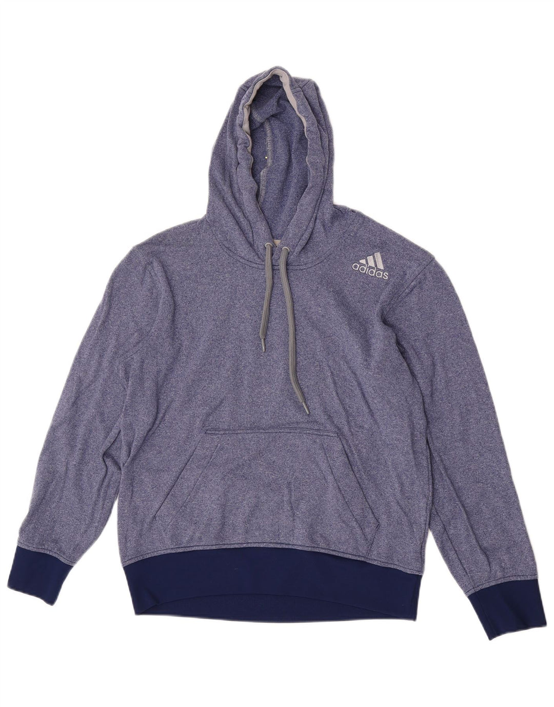 Felpa con cappuccio da donna Adidas UK 14 Poliestere screziato blu medio
