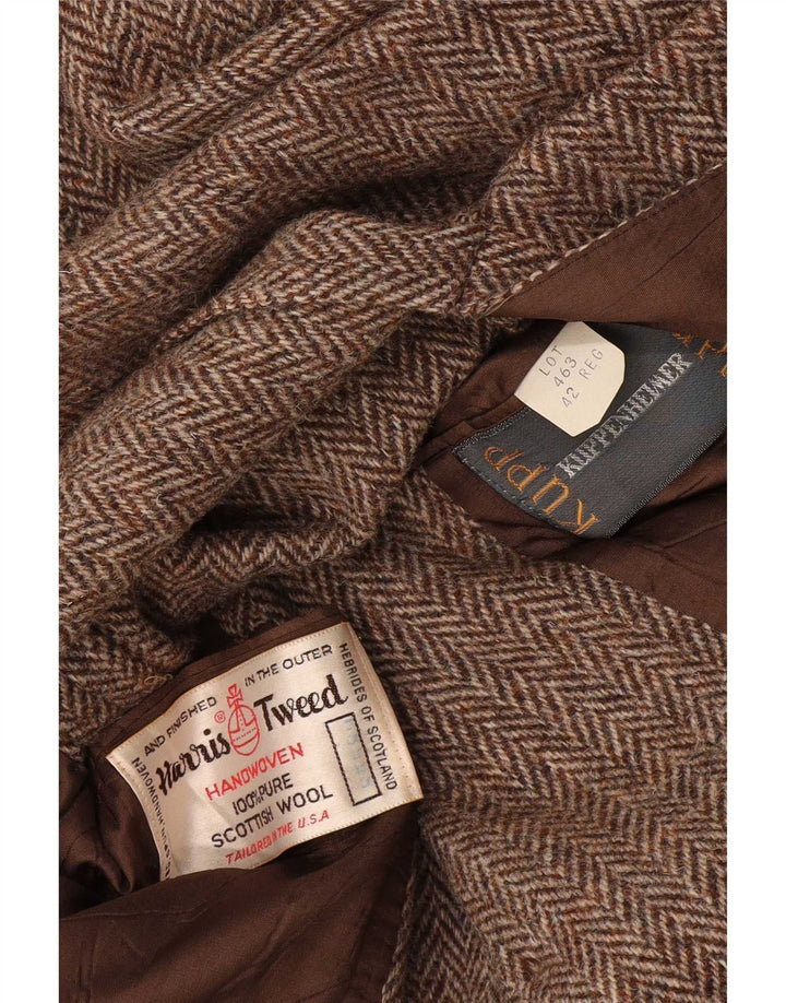 Giacca blazer da uomo dalla vestibilità regolare Harris Tweed UK 42 Large Brown Herringbone