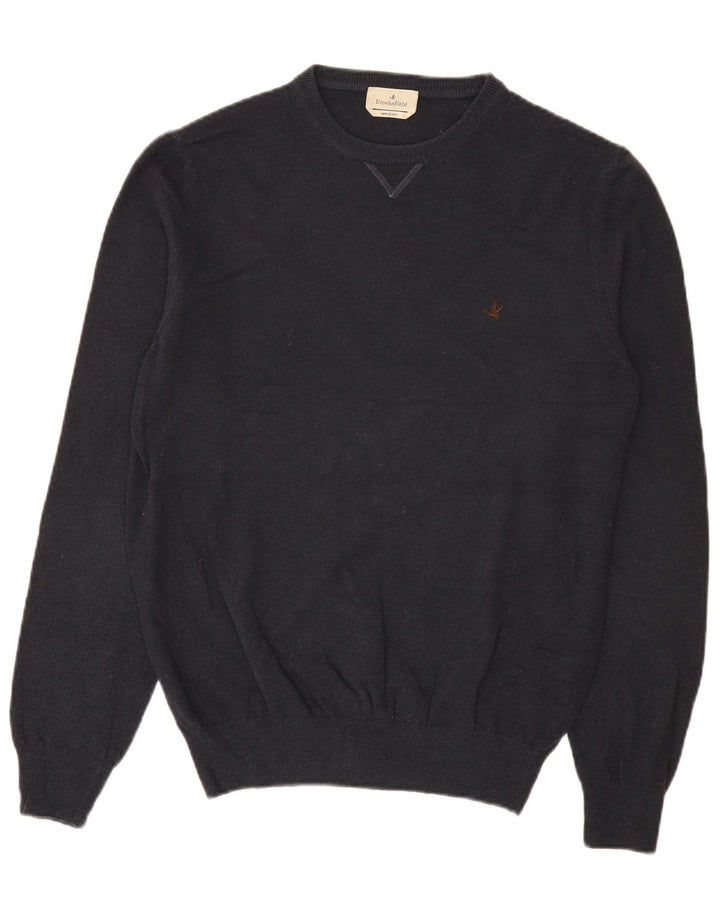 Maglione maglione girocollo da uomo Brooksfield IT 50 lana grigio medio