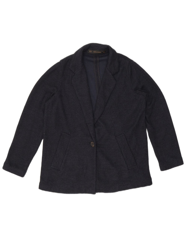 Giacca blazer oversize a 1 bottone da donna Zara UK 6 XS poliestere blu navy