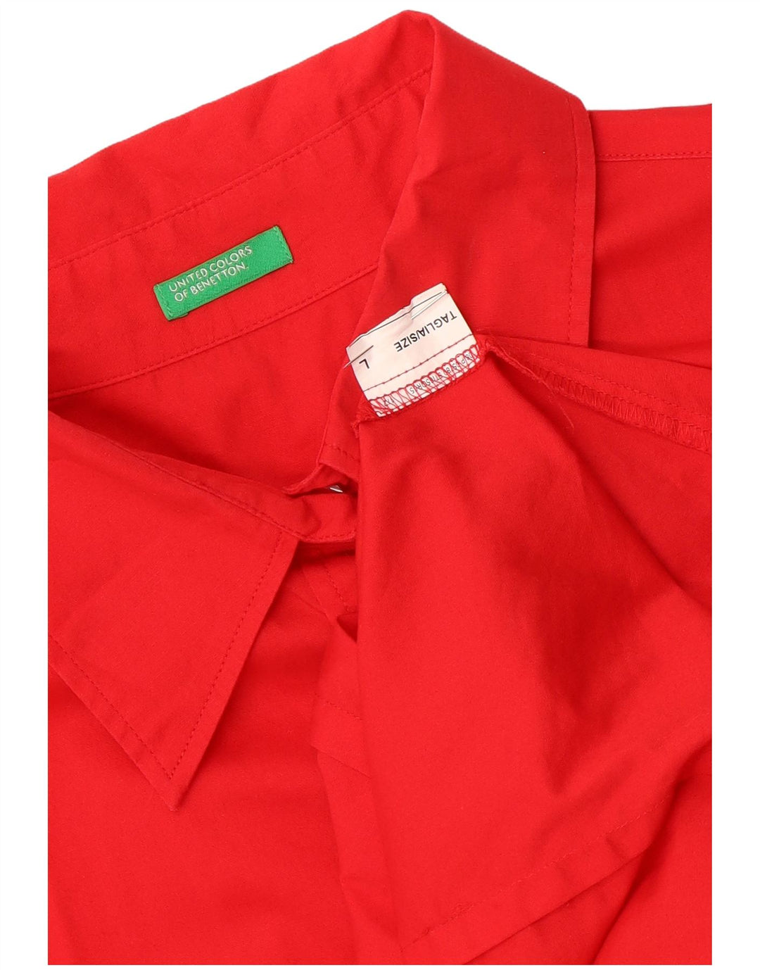 Camicia a maniche corte da donna Benetton UK 16 Large Rossa