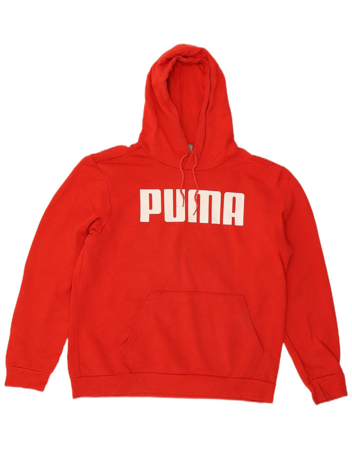 Felpa con cappuccio grafica PUMA da uomo in cotone rosso medio