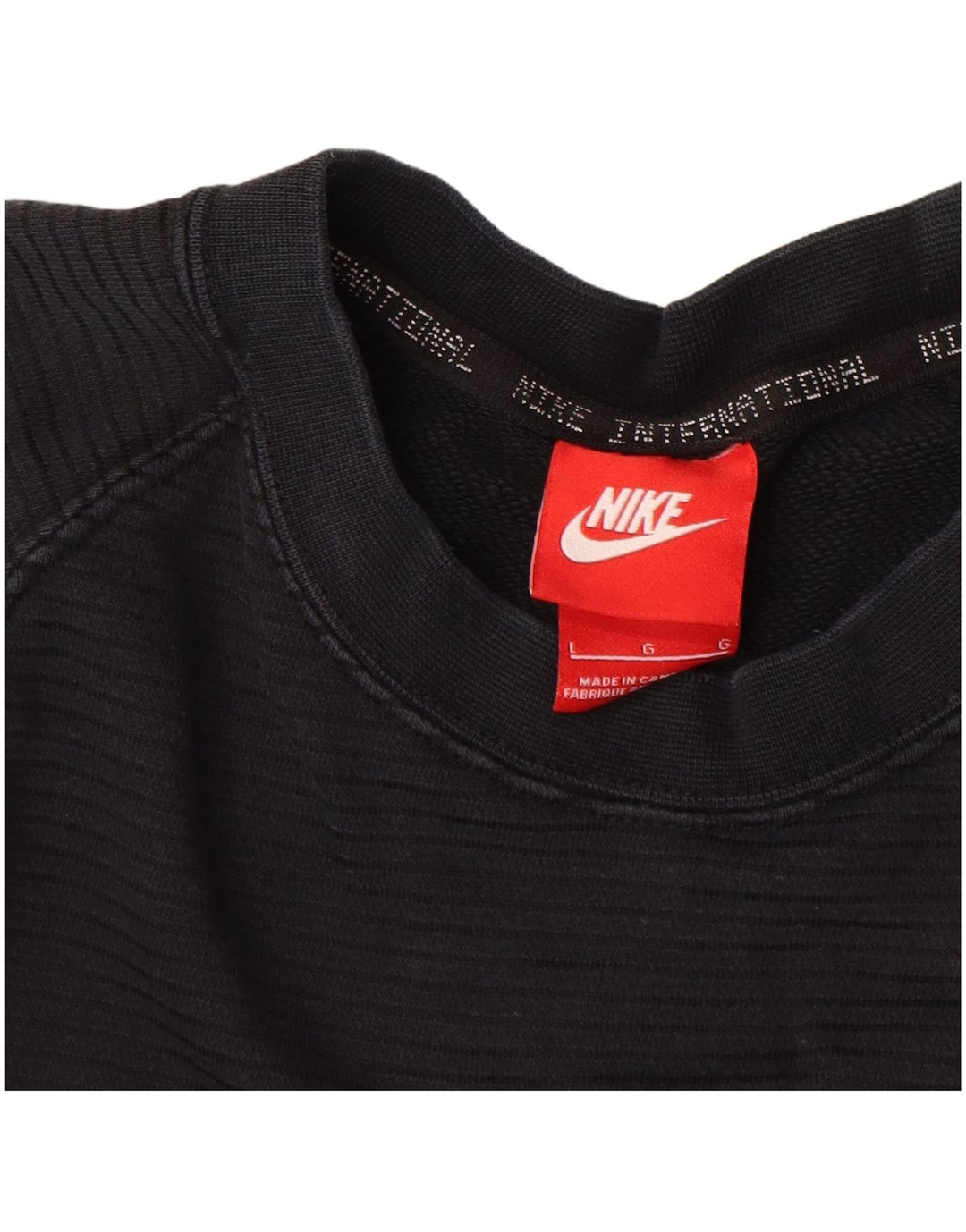 NIKE Felpa da uomo Maglione grande cotone a righe nere