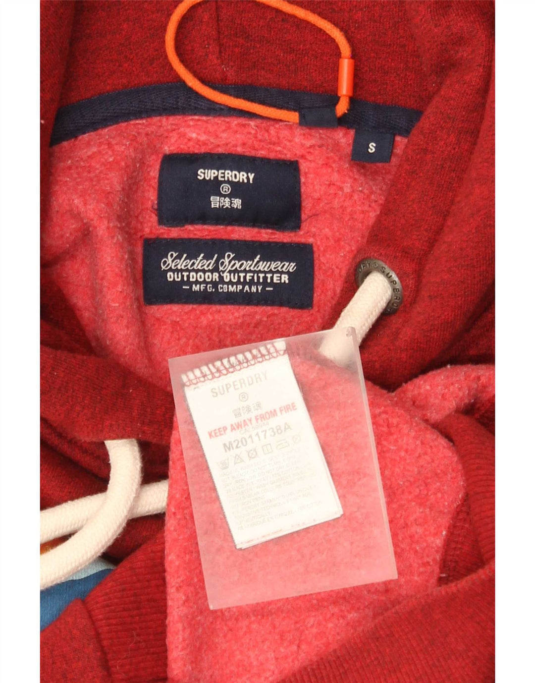 Maglione con cappuccio grafico da uomo Superdry piccolo in cotone rosso