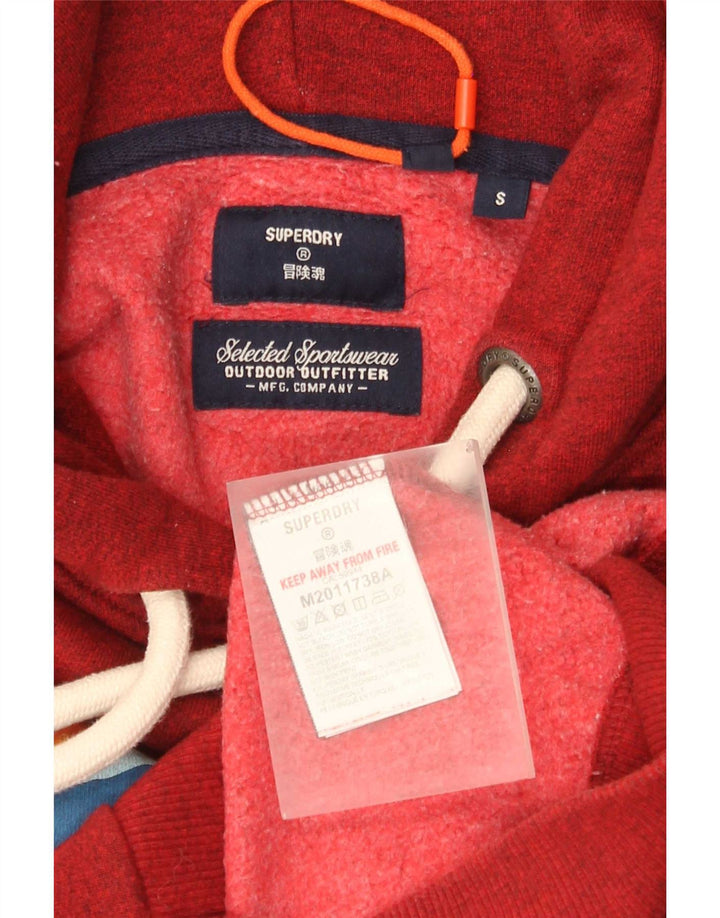 Maglione con cappuccio grafico da uomo Superdry piccolo in cotone rosso