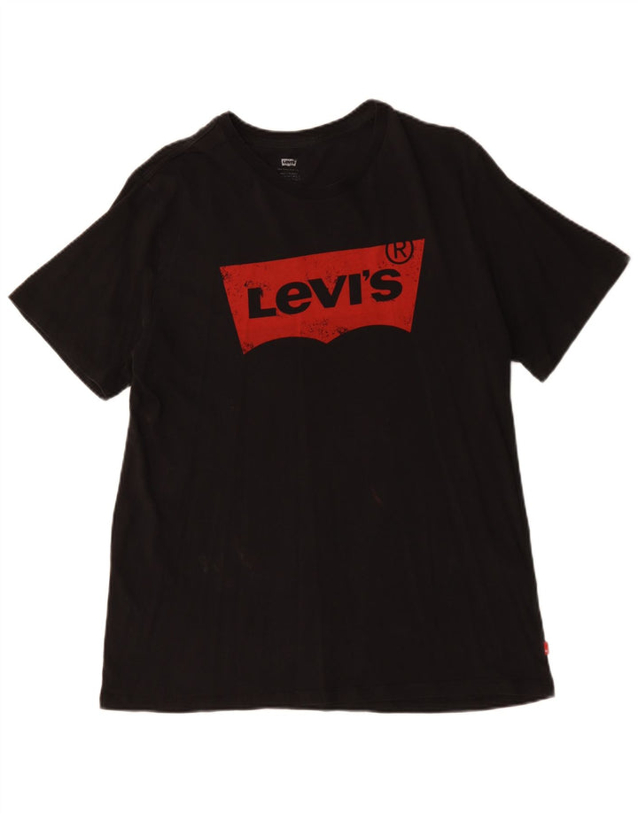 T-shirt grafica da uomo Levi's Top grande in cotone nero