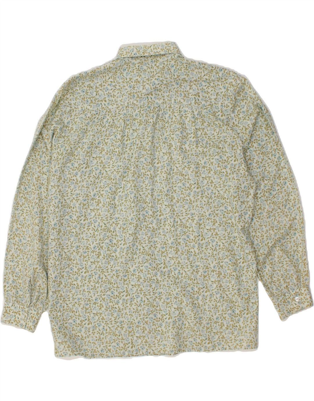 VINTAGE Womens Shirt UK 16 Large Green Floral Polyester Vintage Vintage and Second-Hand Vintage from Messina Hembry 