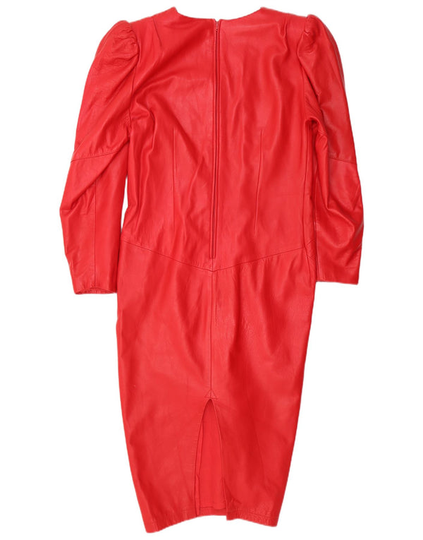 Abito tubino in pelle vintage da donna IT 48 XL Rosso