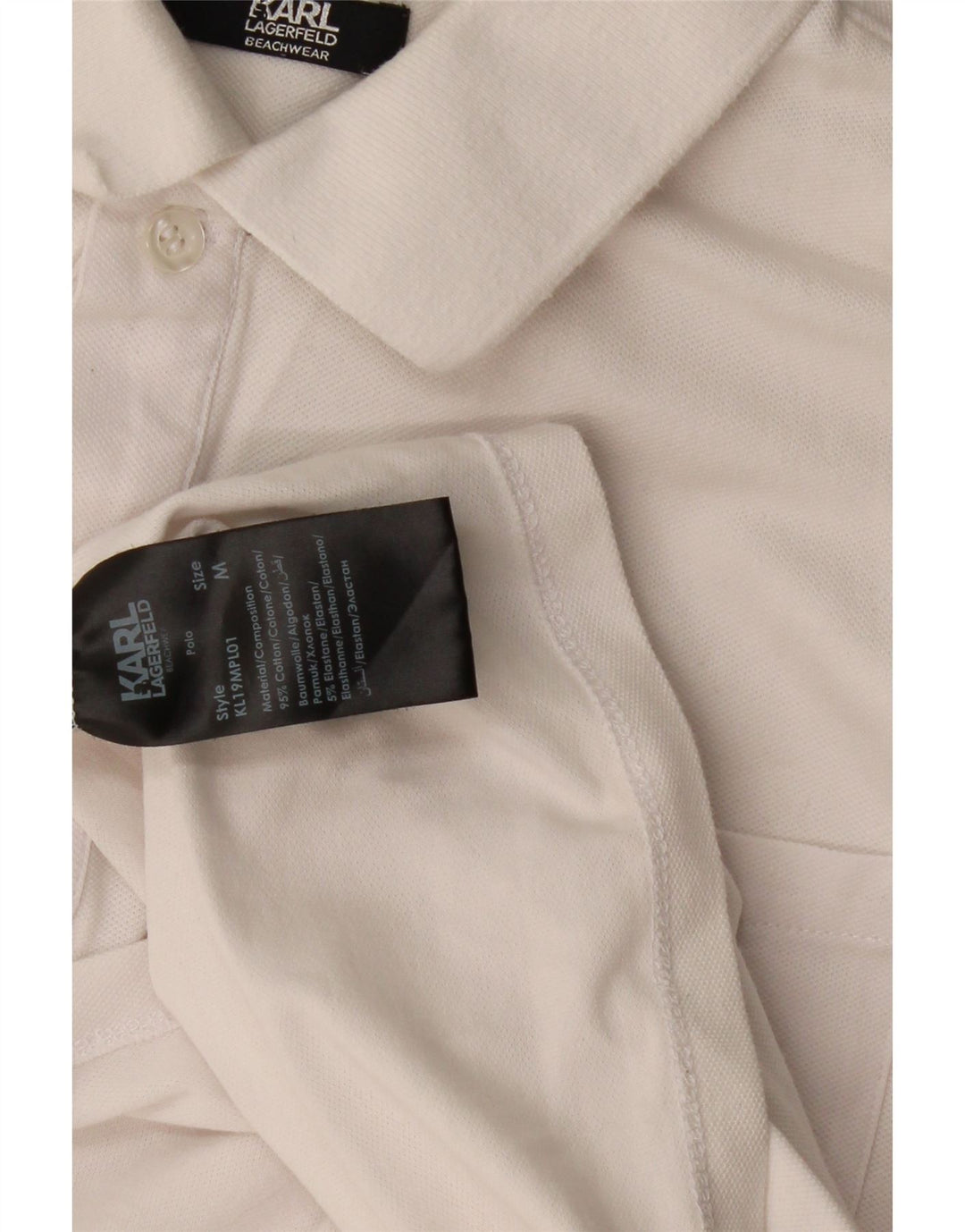 Polo da uomo Karl Lagerfeld in cotone bianco medio