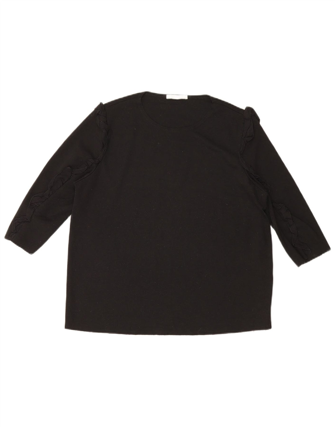 Top Zara da donna manica 3/4 UK 16 grande cotone nero