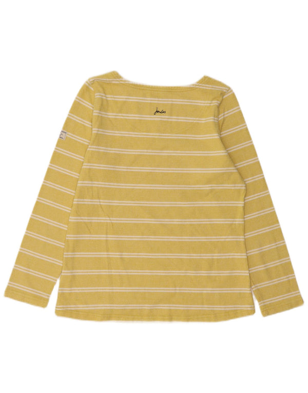 Joules Top da donna a maniche lunghe UK 12 Cotone a righe gialle medie