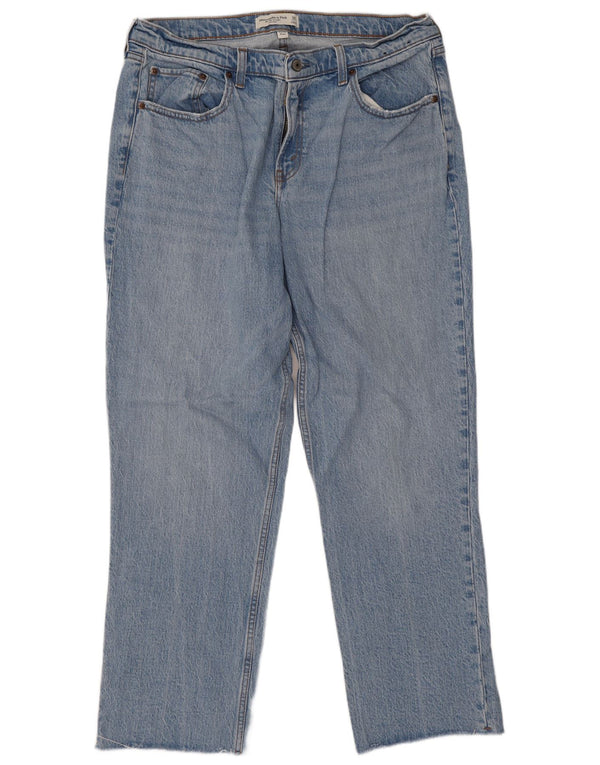 Jeans dritti a vita media Abercrombie & Fitch Curve da donna W32 L28 Blu anni '90