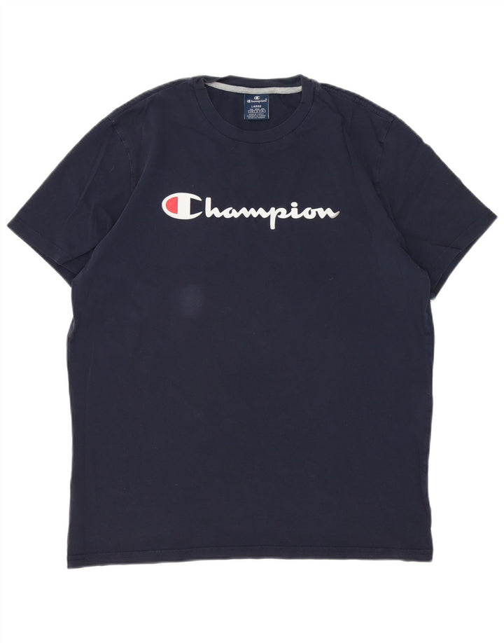 T-shirt grafica da uomo Champion Top grande blu navy