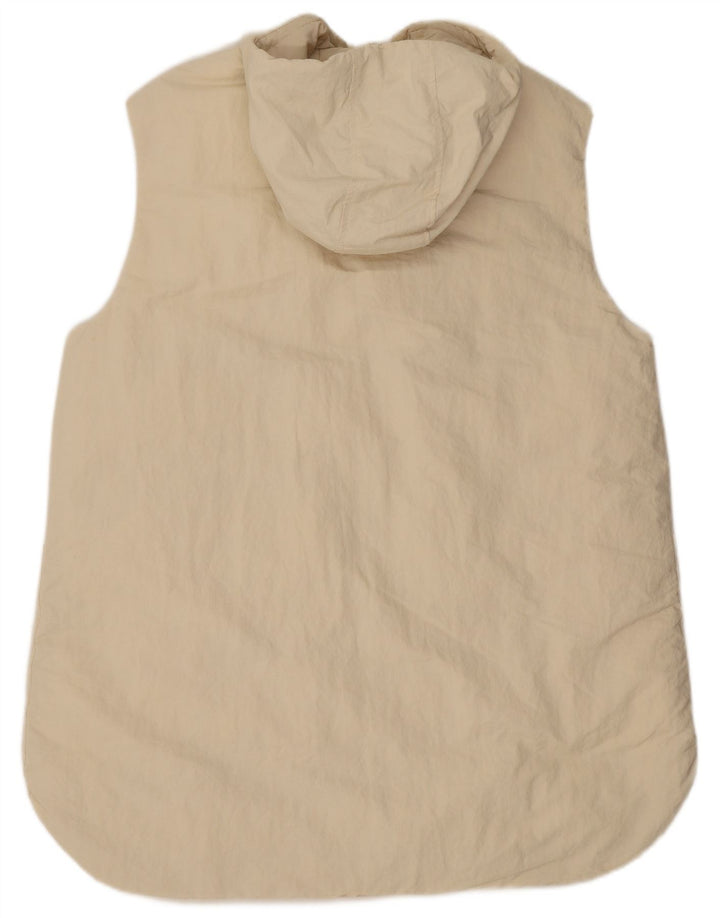 Gilet imbottito oversize con cappuccio da donna Zara UK 16 Large Beige in poliammide