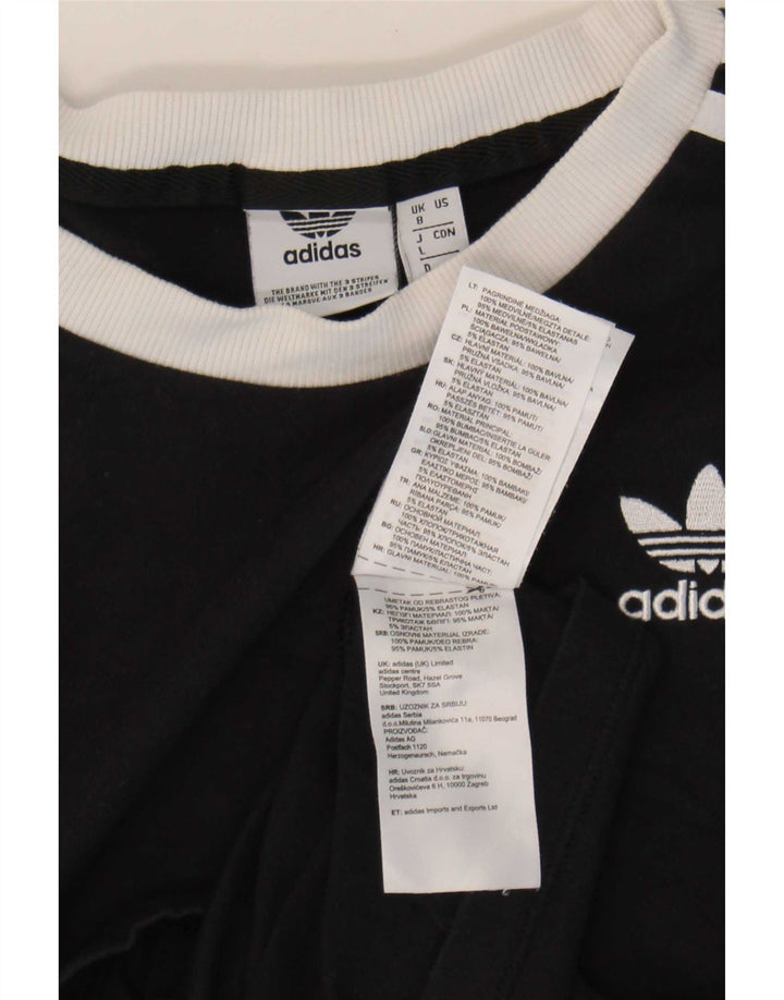 T-shirt da donna Adidas Top UK 8 piccola in cotone nero