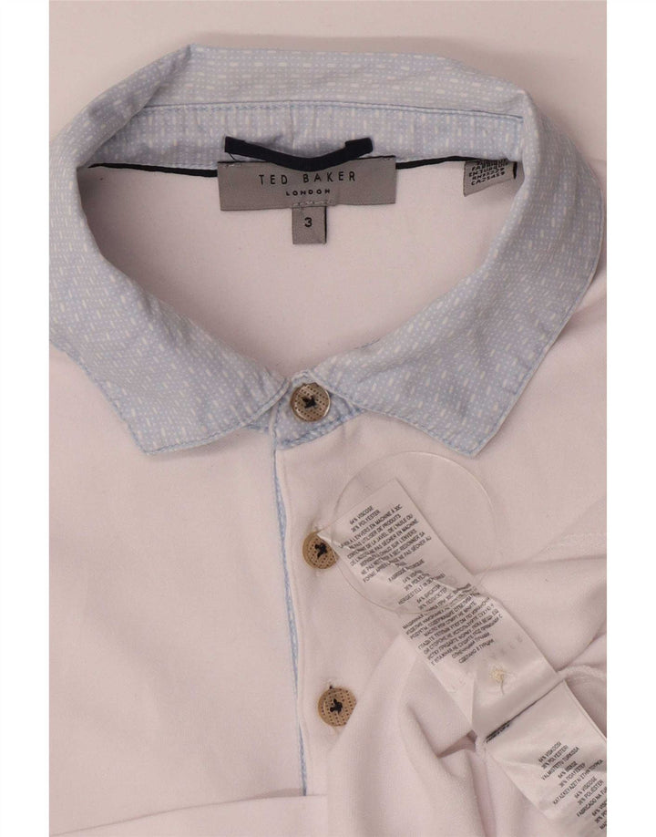 Polo da uomo Ted Baker taglia 3 media in viscosa bianca