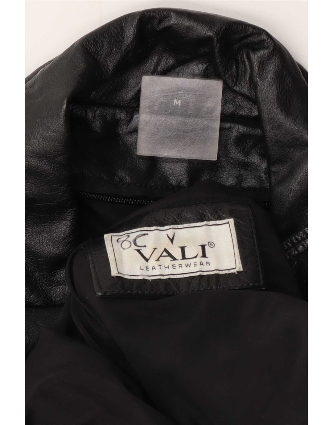 Cappotto in pelle vintage da uomo UK 38 medio nero