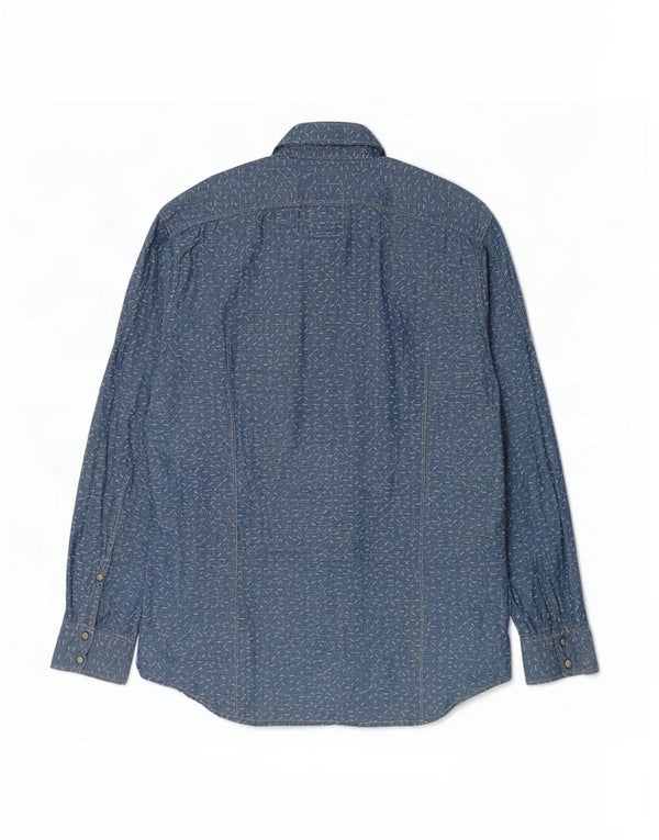 Camicia da uomo G-Star XL Lino maculato blu